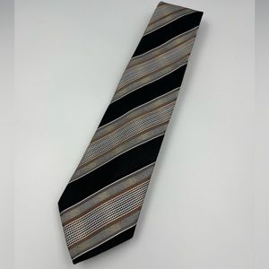 Valentino 100% Silk Tie, Made in Italy Black Gray Amazing condition!